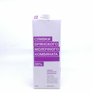 Сливки натур. 33% 1л БМК 1/12