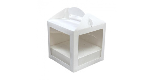 Коробка картонная под 9 кейк-попсов с подставкой 180*180*180, белая 21720+21721