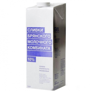 Сливки натур. 10% 1л БМК 1/12