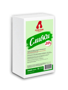 Сливки натур. 20% 1л Лужский МК 1/12