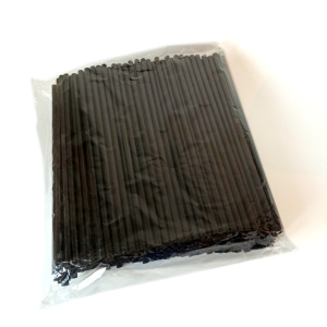 Трубочки д/коктейлей широкие в инд. упаковке черные 240*8мм1/500