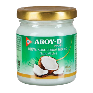 Кокосовое масло 100% extra virgin 180мл ст/б AROY-D 