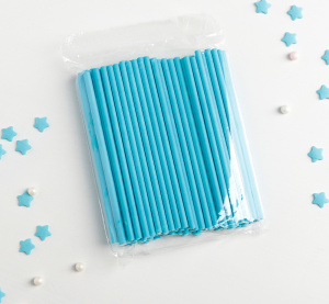 Палочки для кейк-попсов бумажные Голубые 10см,100шт