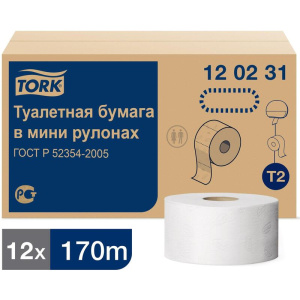 Туалетная бумага Tork Т2 Advanced в мини-рулонах 170 м 1/12шт   120231
